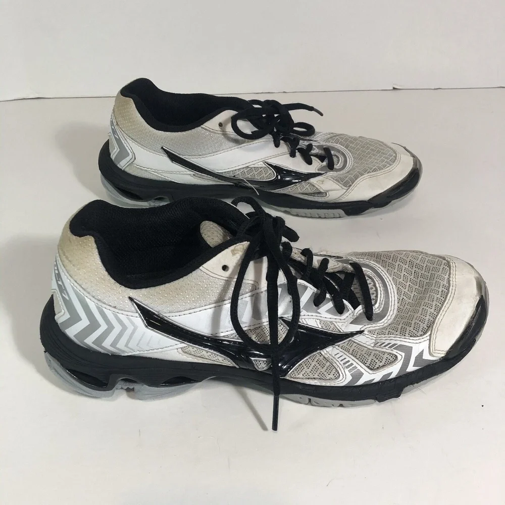 Mizuno Wave Supersonic Women's Size 8 Shoes White/Black Volleyball V1GC184008 - Picture 7 of 9